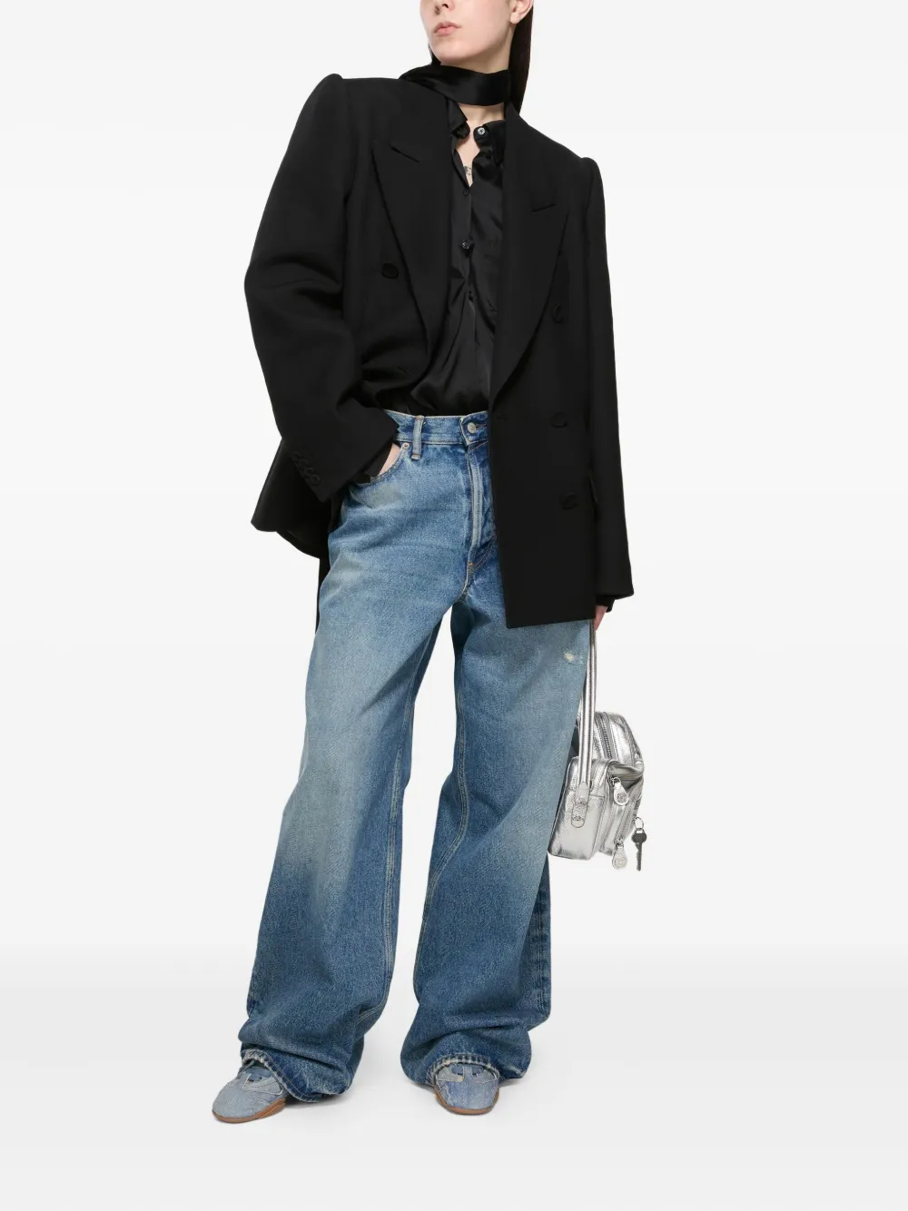 Acne Studios Blazer met dubbele rij knopen Zwart