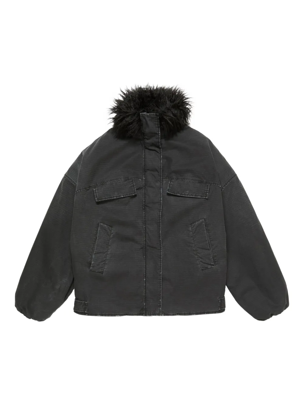Acne Studios Faux-fur Collar Jacket In Black