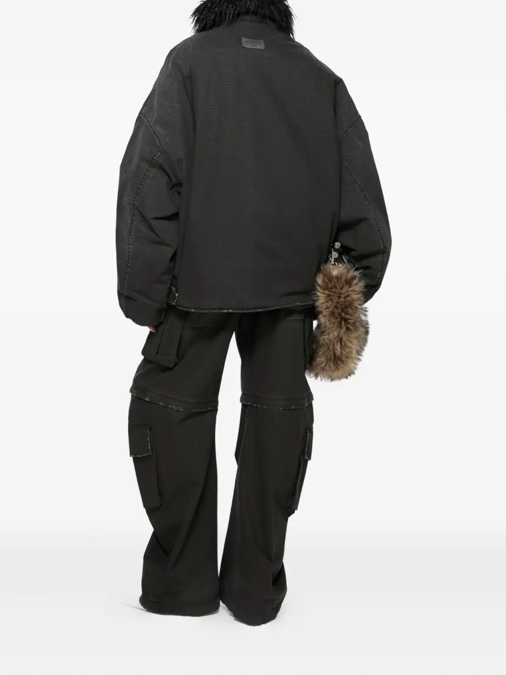 Acne Studios Faux-fur Collar Jacket In Black