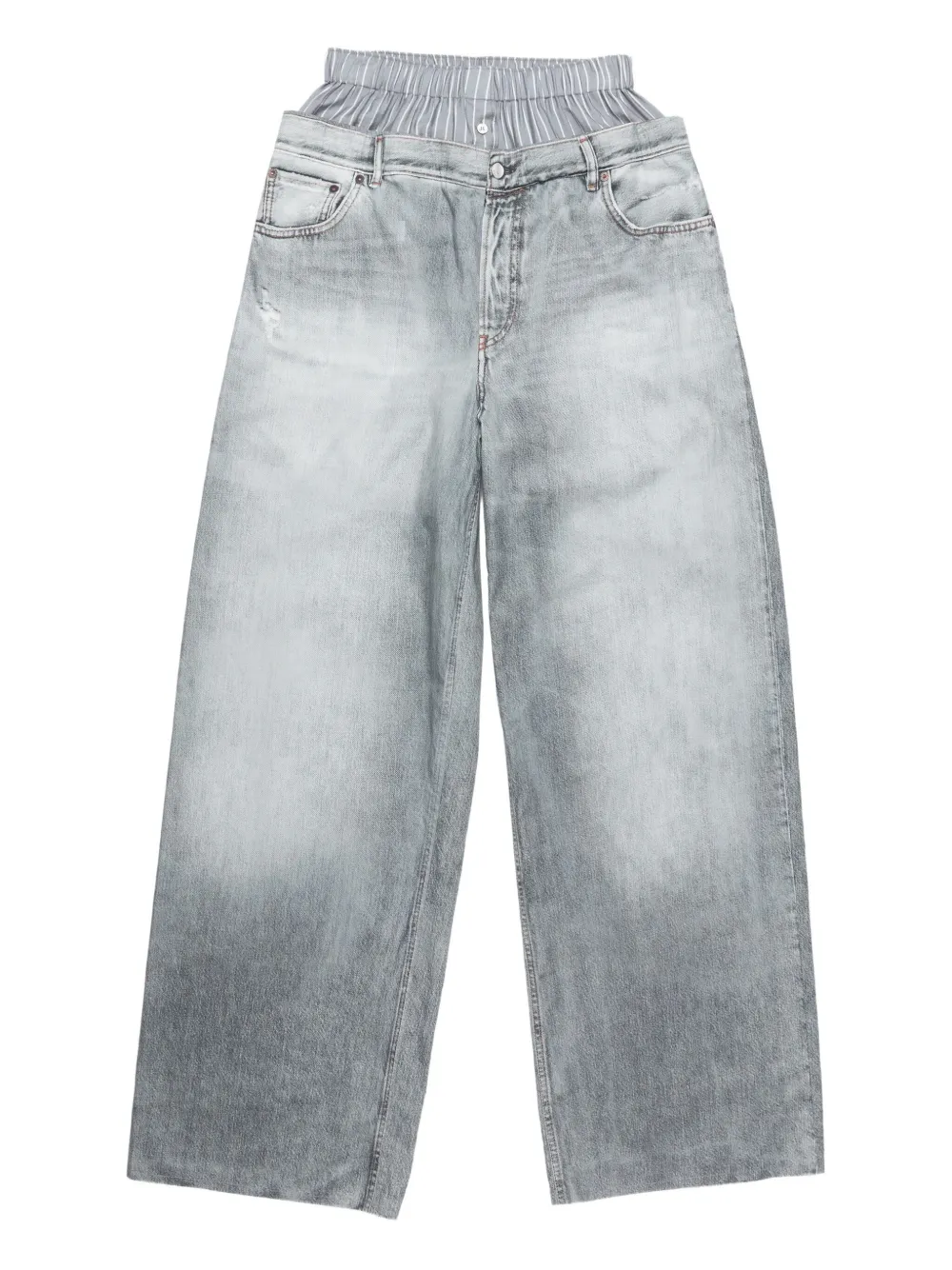 Acne Studios tiered jeans - グレー Acne Studios tiered jeans - グレー