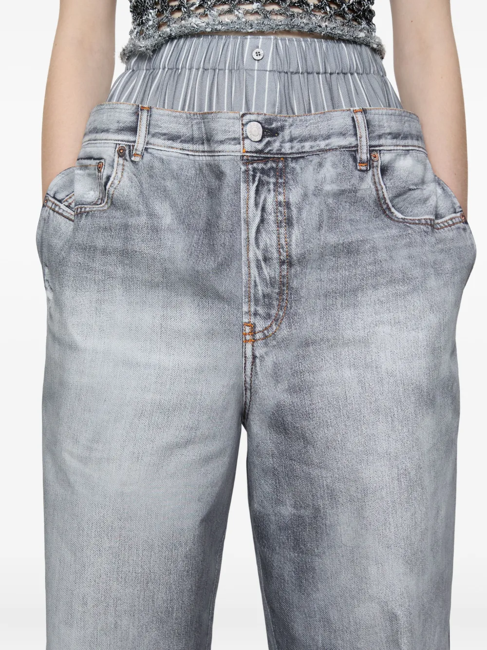 Acne Studios Gelaagde jeans Grijs