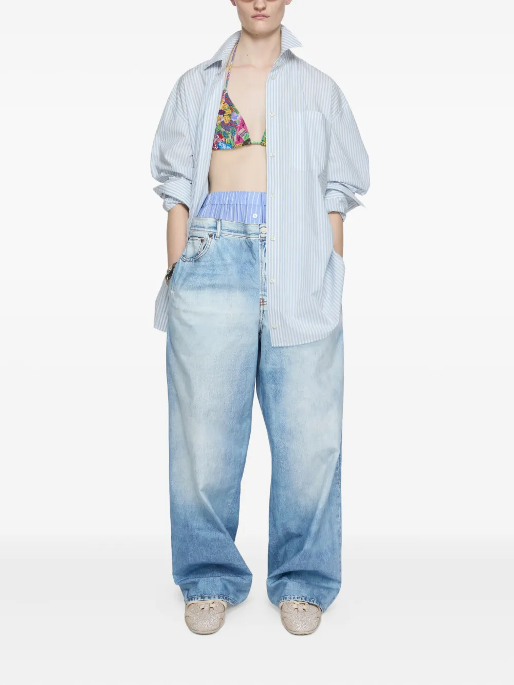 Acne Studios trompe l'oeil trousers - Blauw