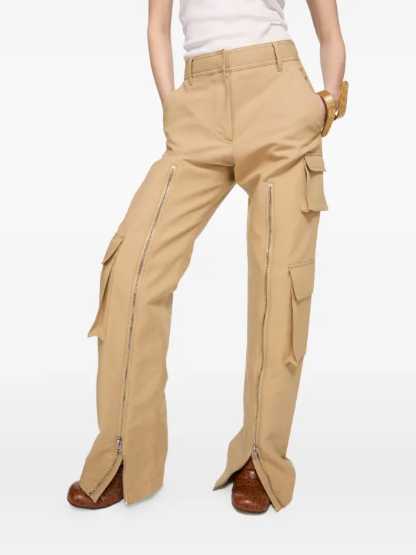 Acne Studios zip-detail Cargo Trousers | Neutrals | FARFETCH UK