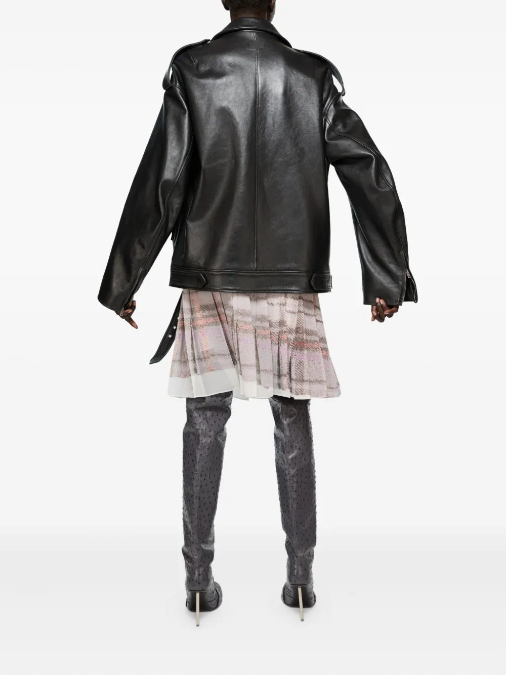 Acne Studios belted leather jacket Zwart