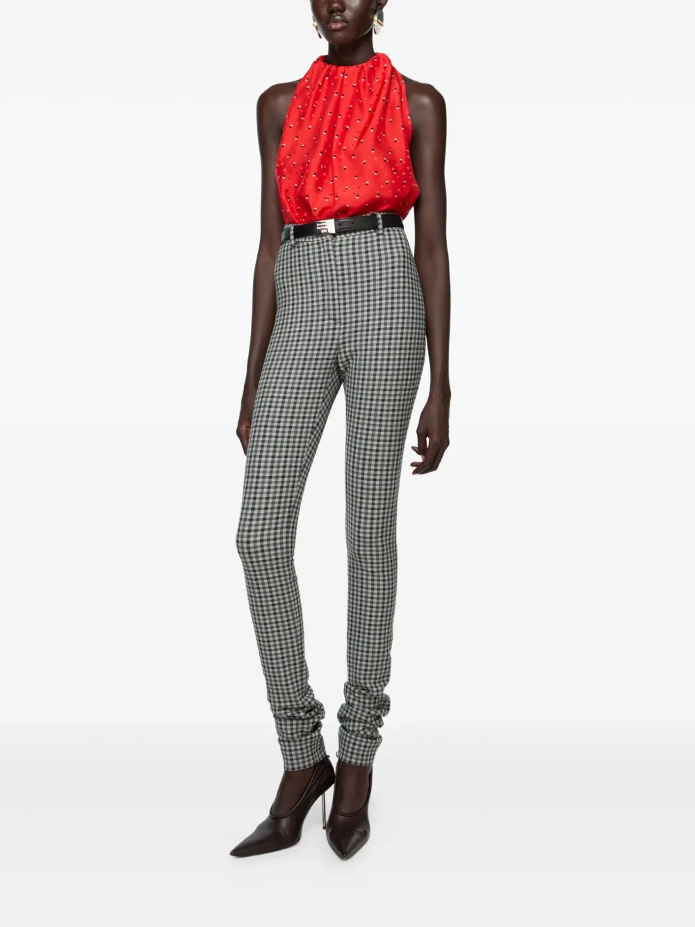 Acne Studios Broek met gingham-ruit - Grijs