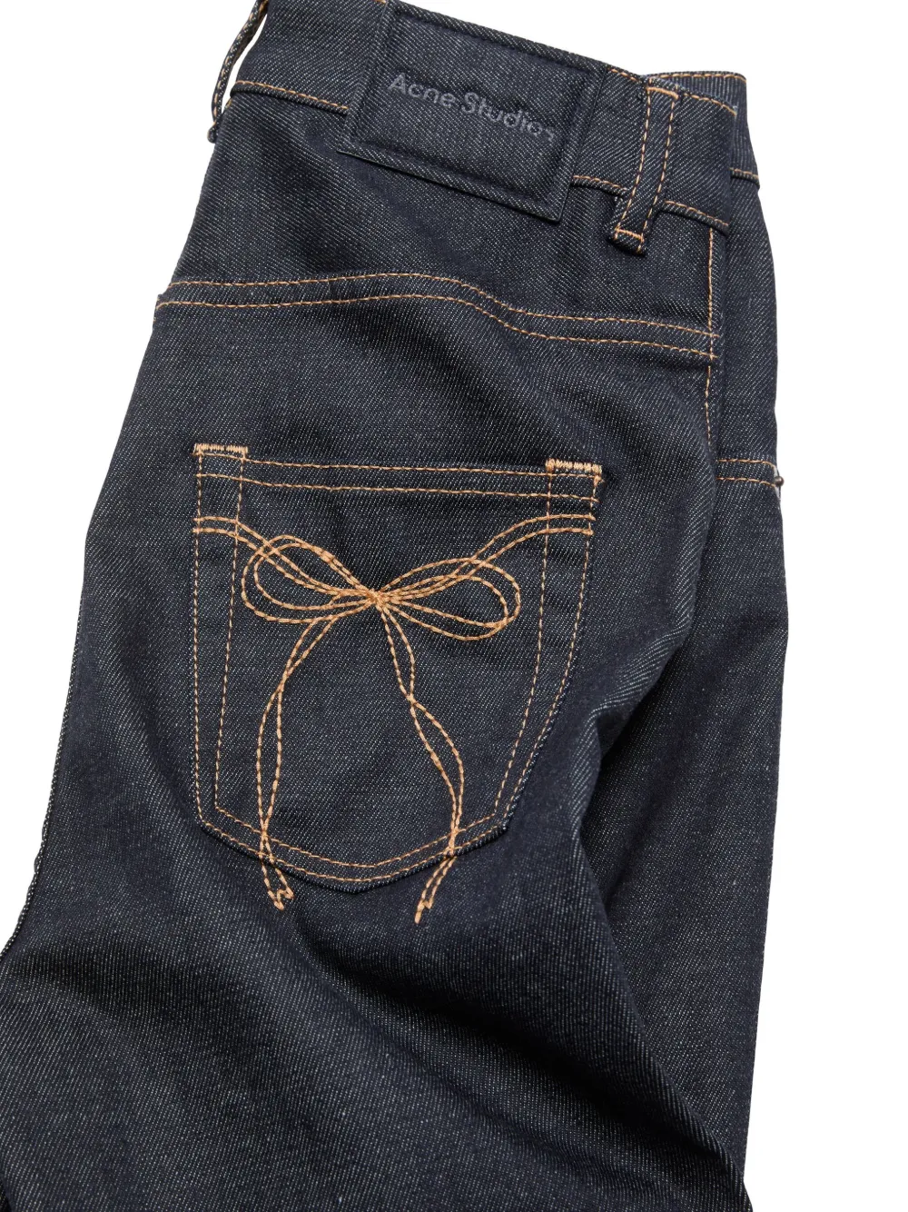 Acne Studios Flared broek met strik Blauw