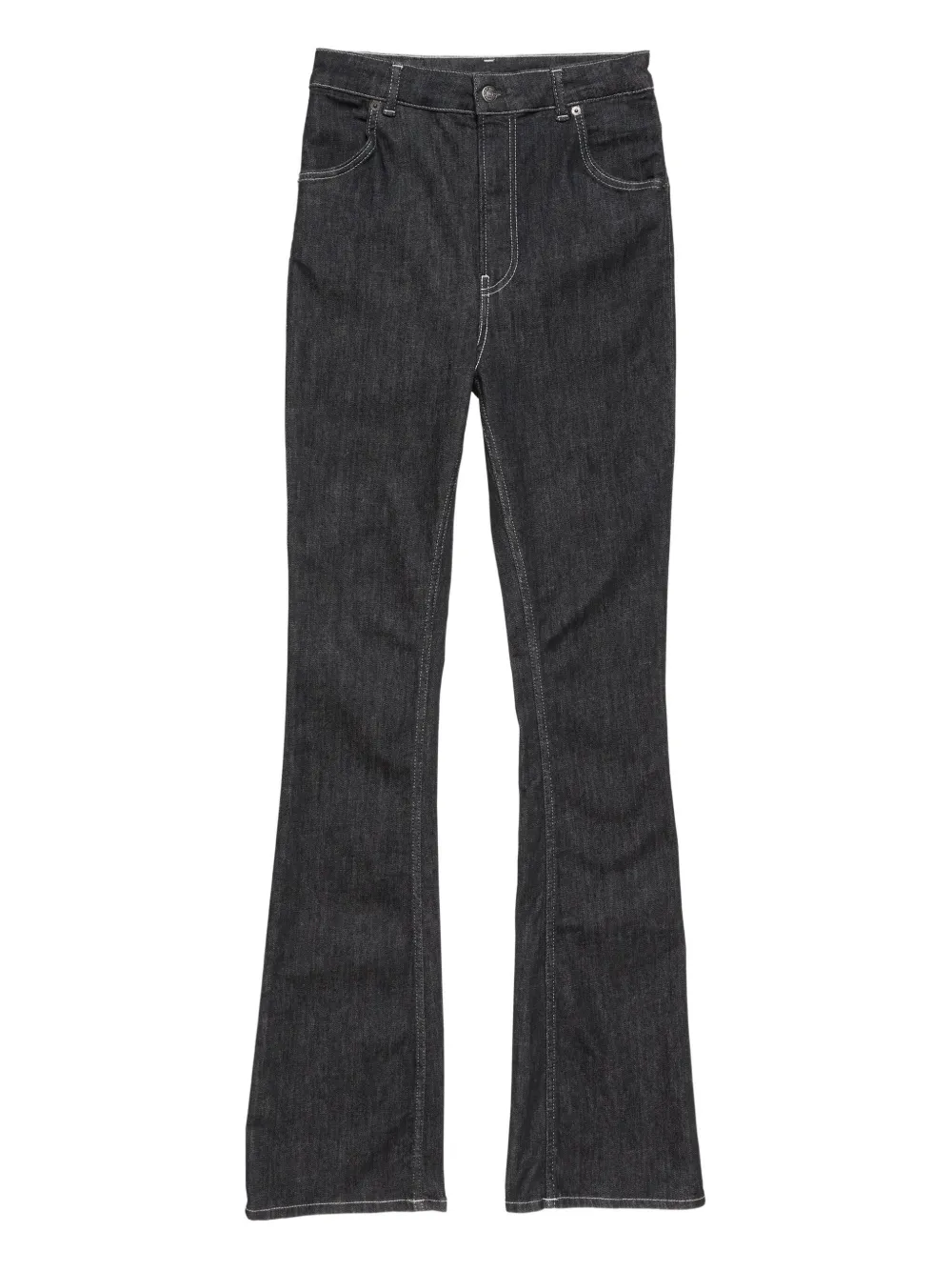 Acne Studios Bow-detail Flared Trousers In Blue