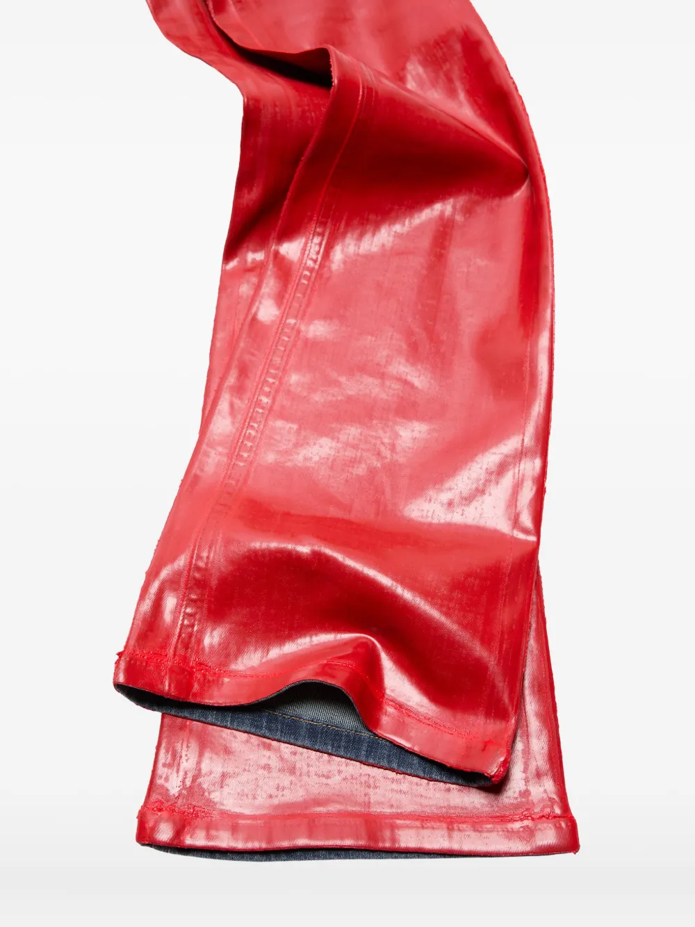 Acne Studios Latex Flared Trousers In Red