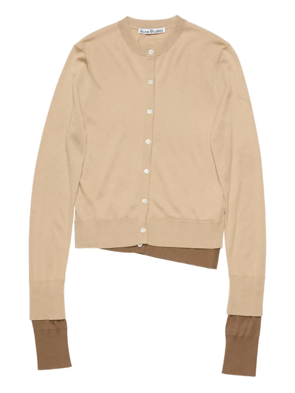 Acne Studios Layered Cardigan In Brown