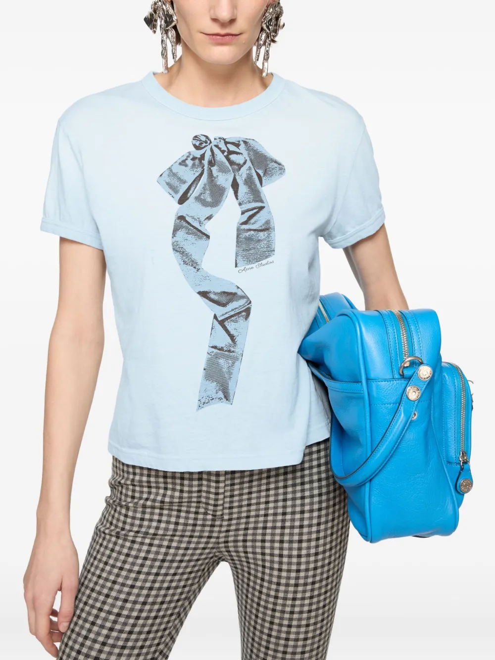 Acne Studios T-shirt met lintprint Blauw