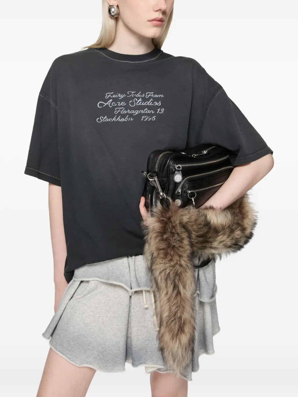 Acne Studios T-shirt met print Zwart