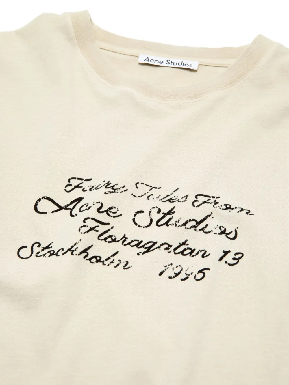 Acne Studios T-shirt met grafische print Beige