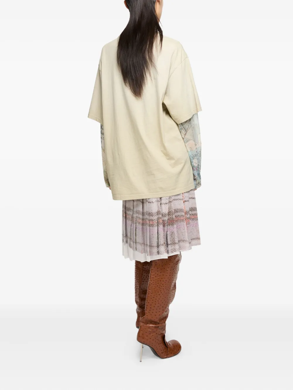 Acne Studios T-shirt met grafische print Beige