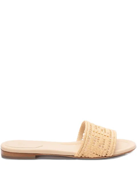 FENDI raffia flat slides