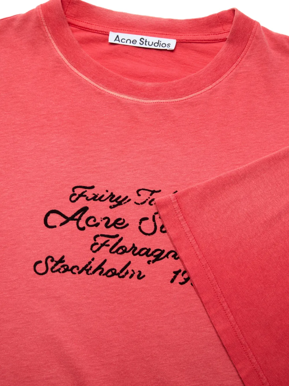 Acne Studios Lettering-detail Cotton T-shirt In Pink