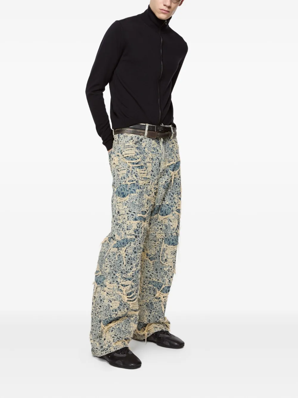 Acne Studios high-neck zip-up cardigan Zwart