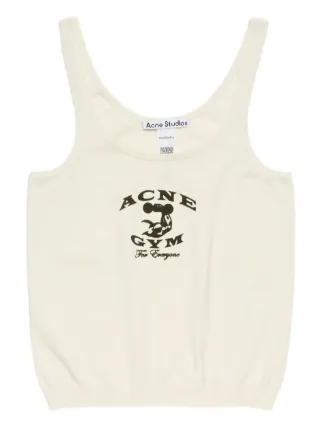 Acne Studios ホワイト タンクトップ M Acne Studios - Ribbed tank top - White/navy