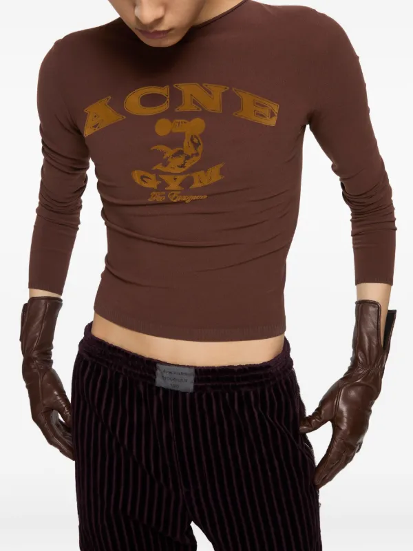 Acne Studios gym-print Sweater | Brown | FARFETCH