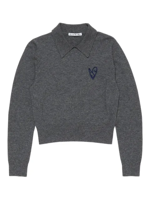 Acne Studios heart-motif polo-collar top