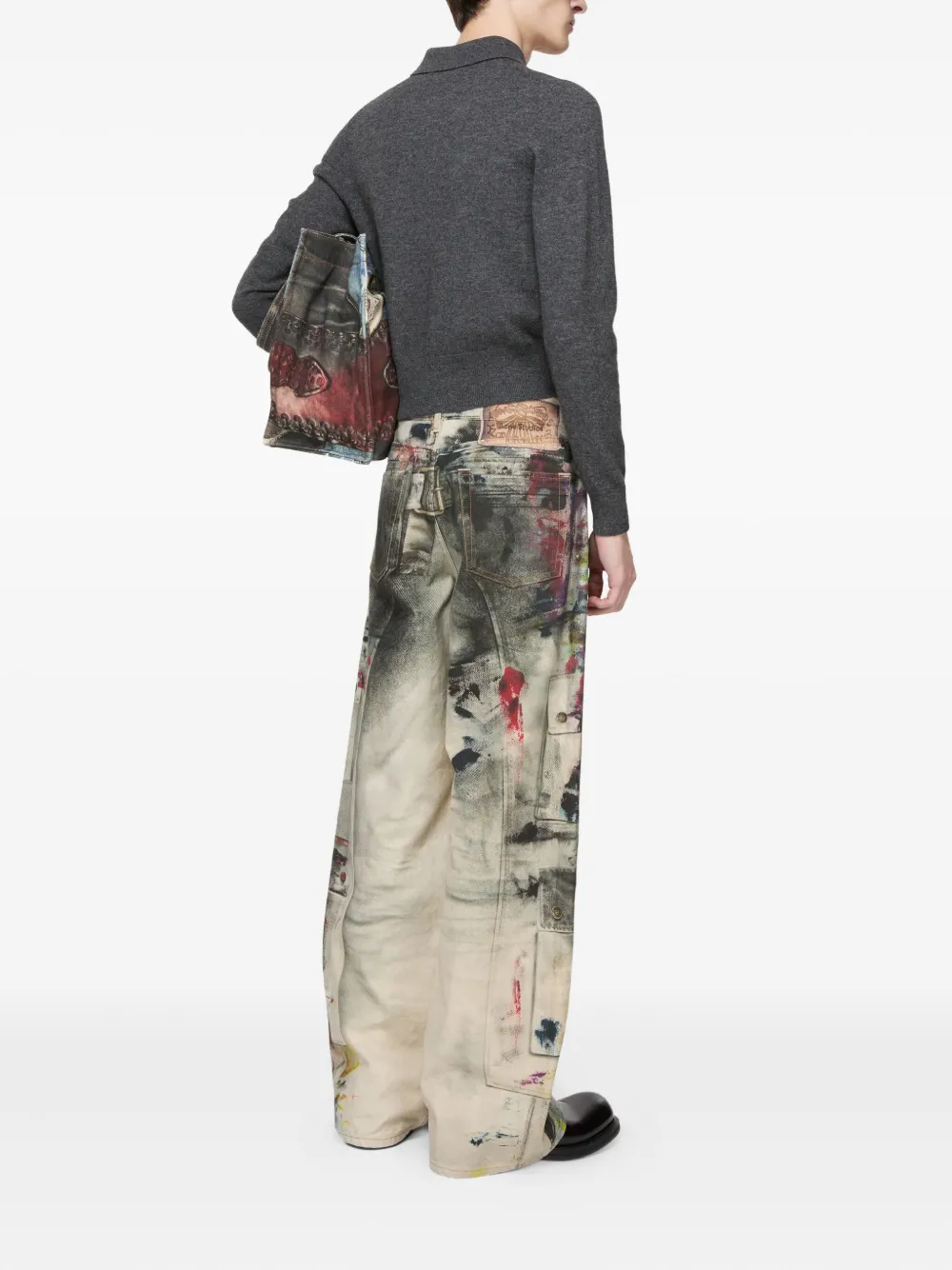 Acne Studios Top met polokraag en hartpatroon Grijs
