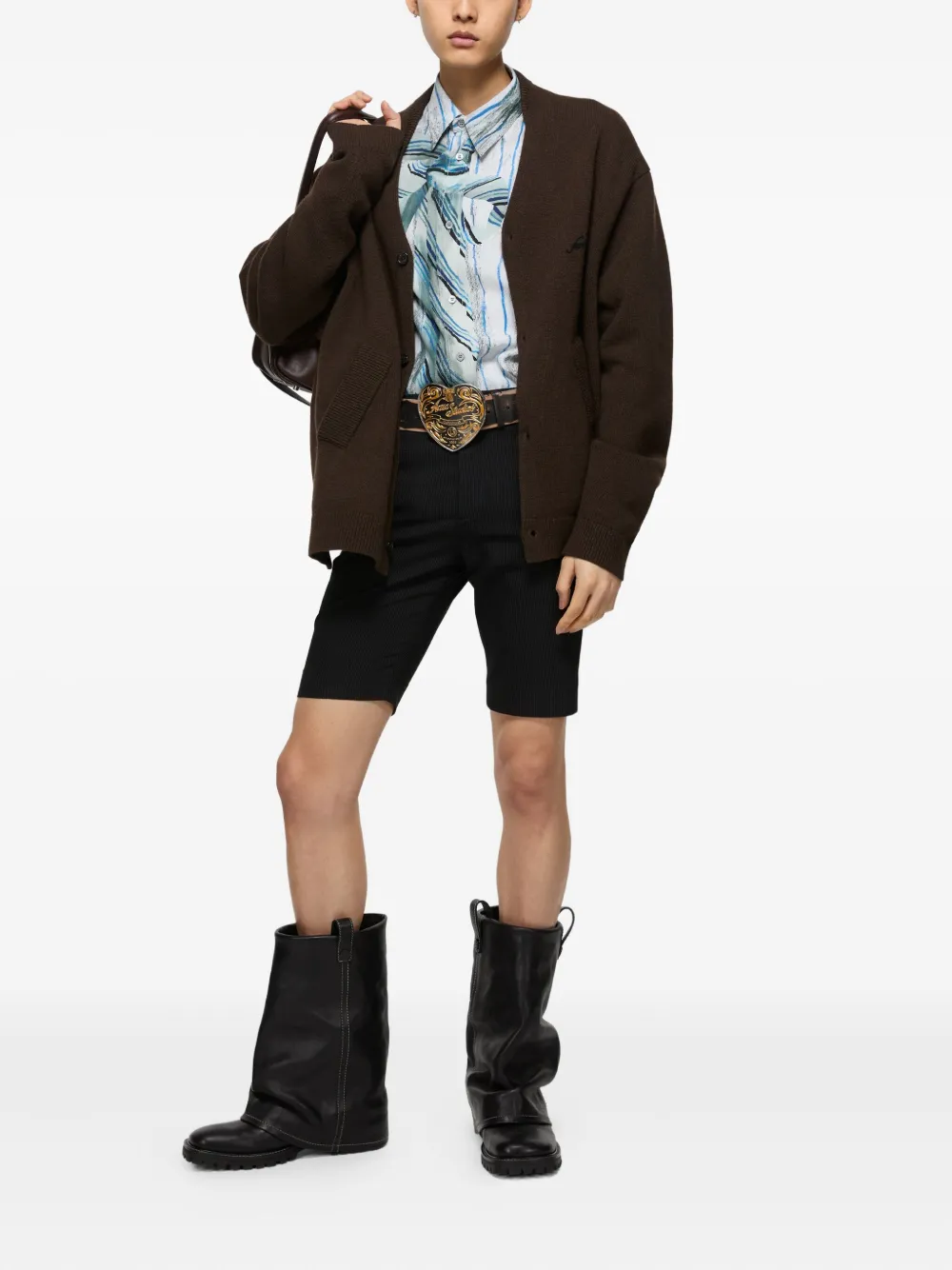 Acne Studios Vest met knopen en geborduurd logo Bruin