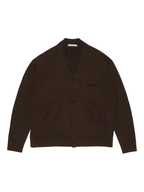 Acne Studios ロゴ カーディガン | ブラウン | FARFETCH JP