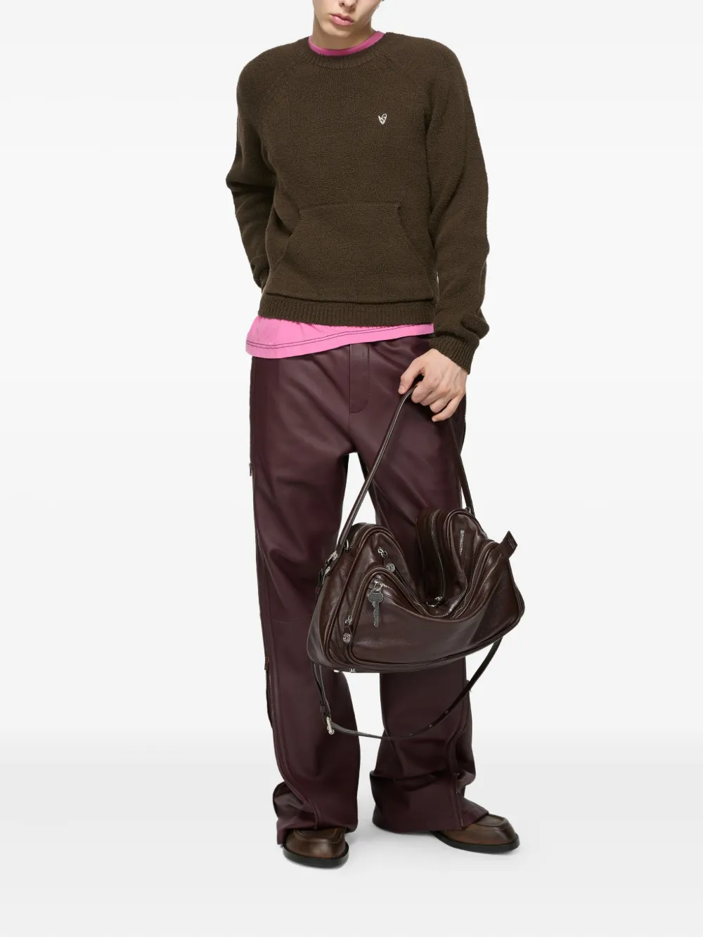 Acne Studios Trui met raglan mouwen en zakdetail - Bruin