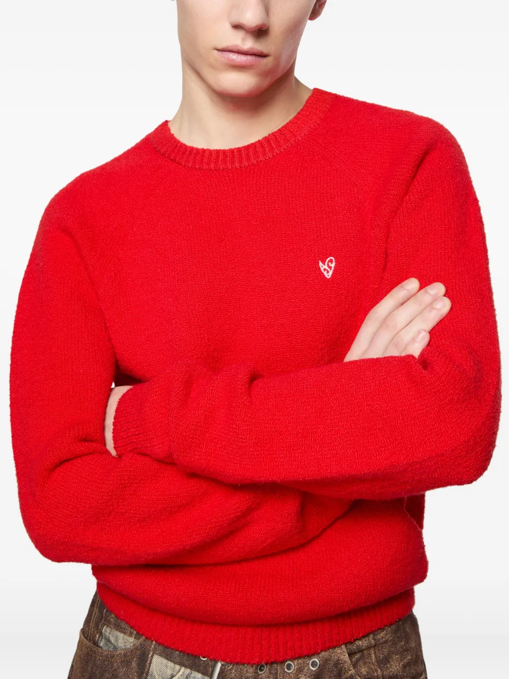 Acne Studios pocket-detail crew-neck sweater Rood