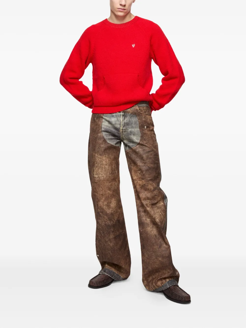 Acne Studios pocket-detail crew-neck sweater Rood