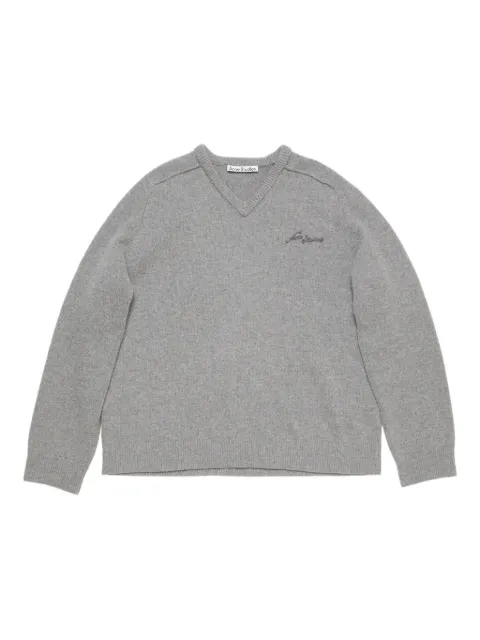Acne Studios suéter con logo y cuello en V