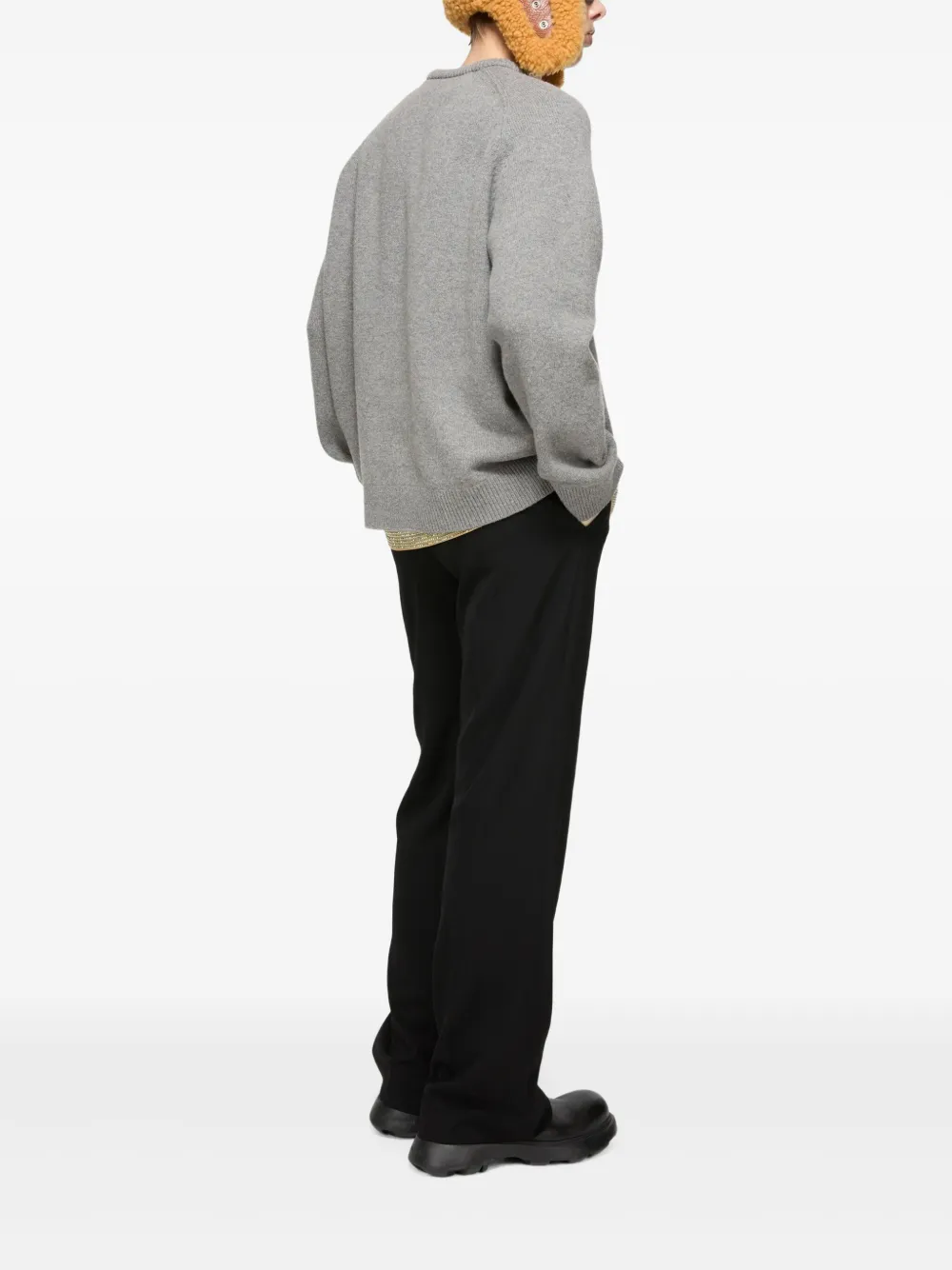 Acne Studios Trui met V-hals en logo Grijs