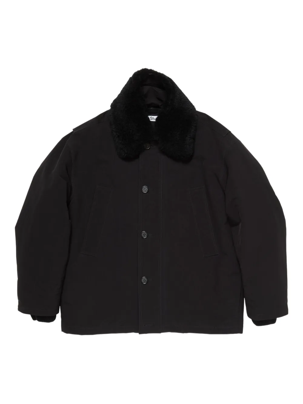 Acne Studios chamarra bomber con cuello texturizado | negro | Image 1