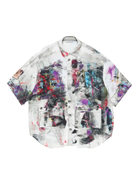 Acne Studios camisa con salpicaduras de pintura estampadas