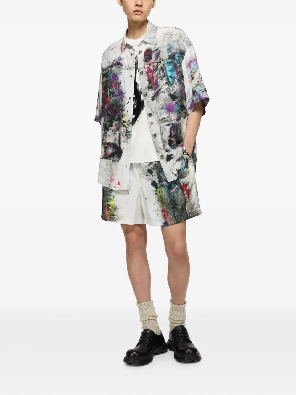 Acne Studios Overhemd met verfspetters - Wit