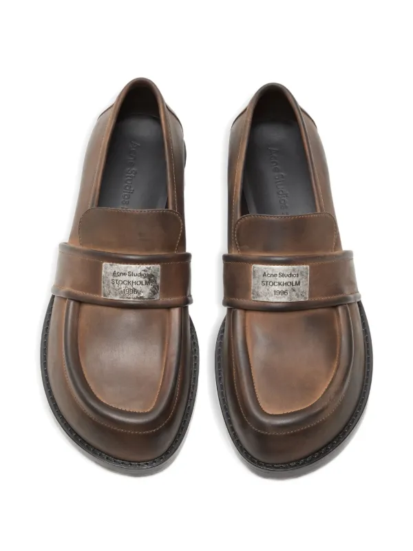 Acne Studios レザーローファー | ブラウン | FARFETCH JP