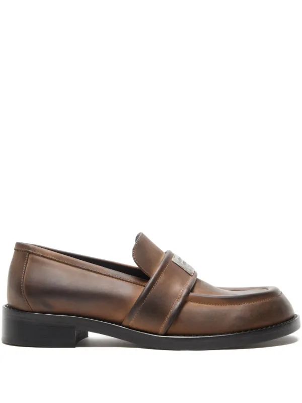Acne Studios レザーローファー | ブラウン | FARFETCH JP
