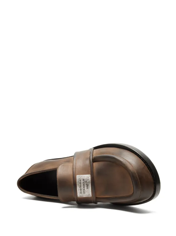 Acne Studios レザーローファー | ブラウン | FARFETCH JP