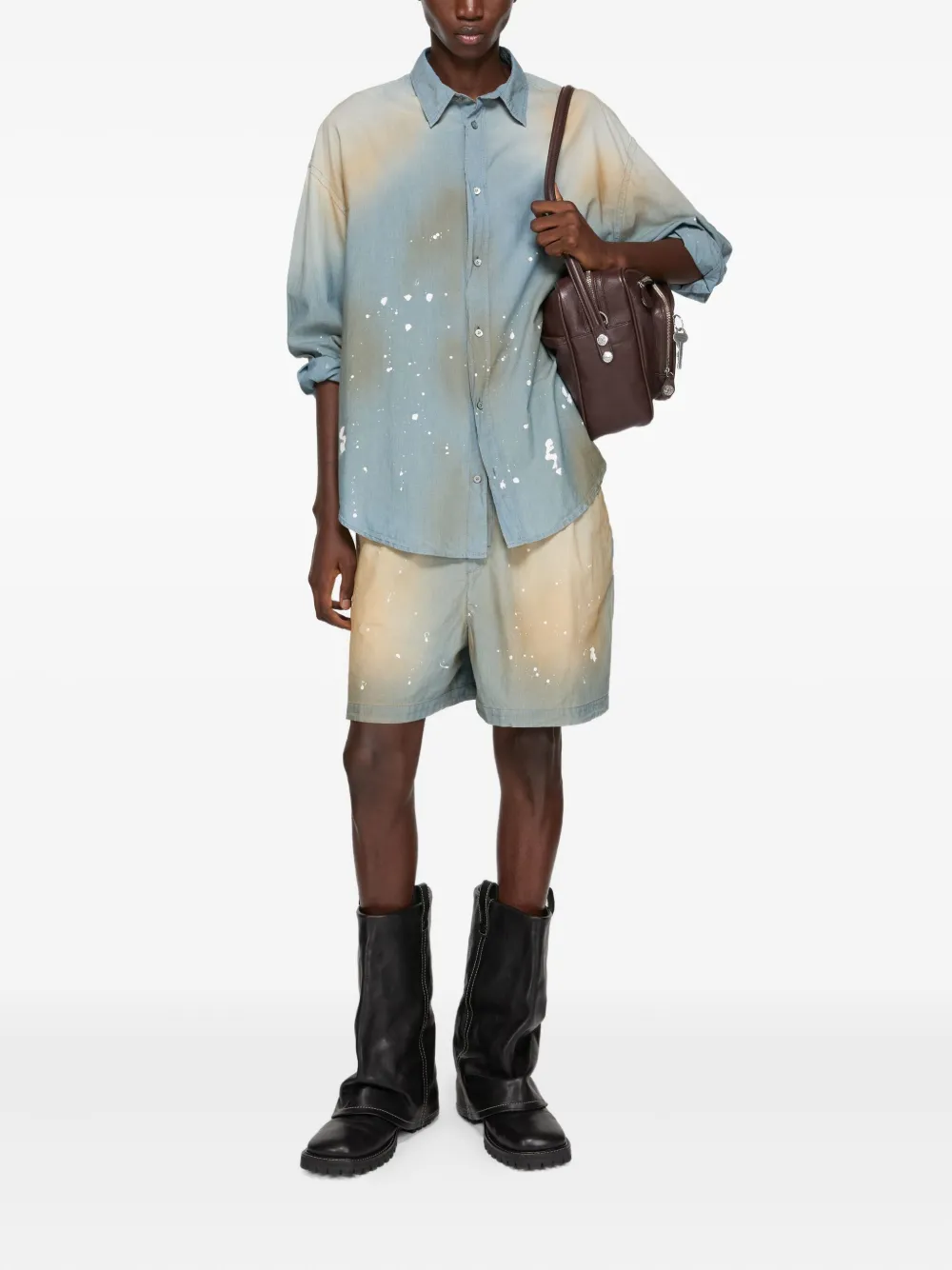 Acne Studios logo-stamp shorts - Blauw