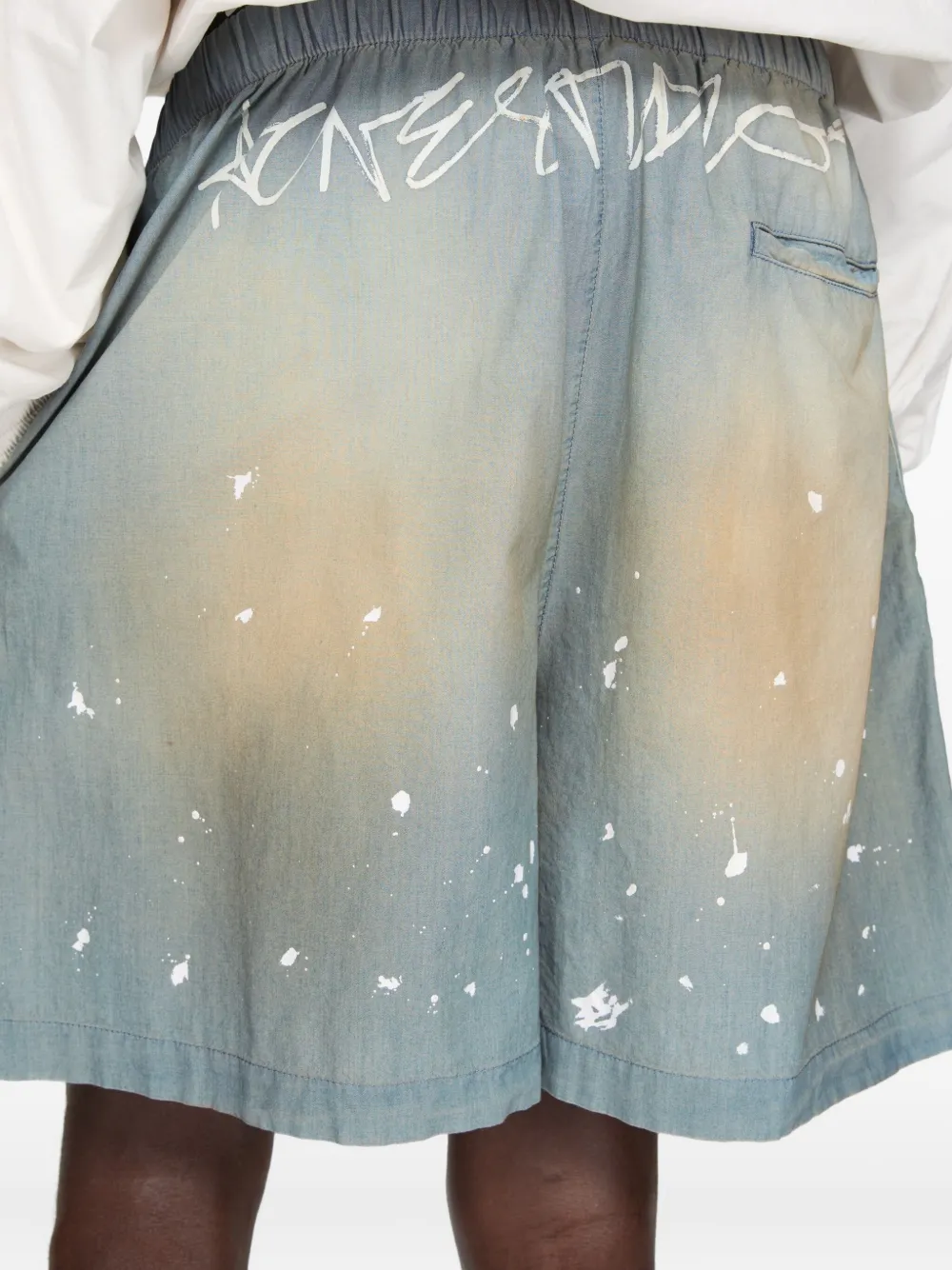 Acne Studios Shorts met logo Blauw