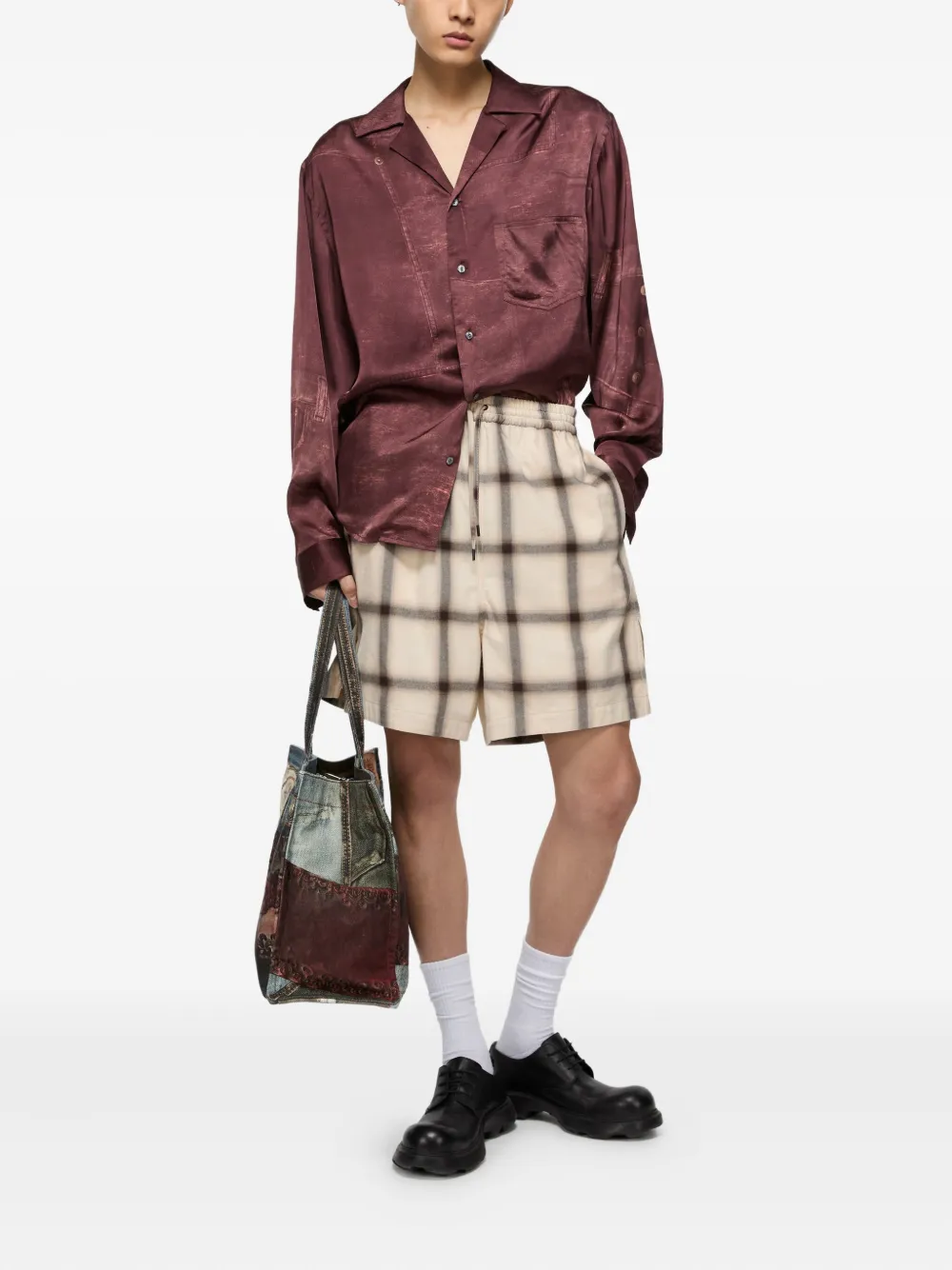 Acne Studios plaid drawstring-waist shorts | Bermuda Shorts | Image 2