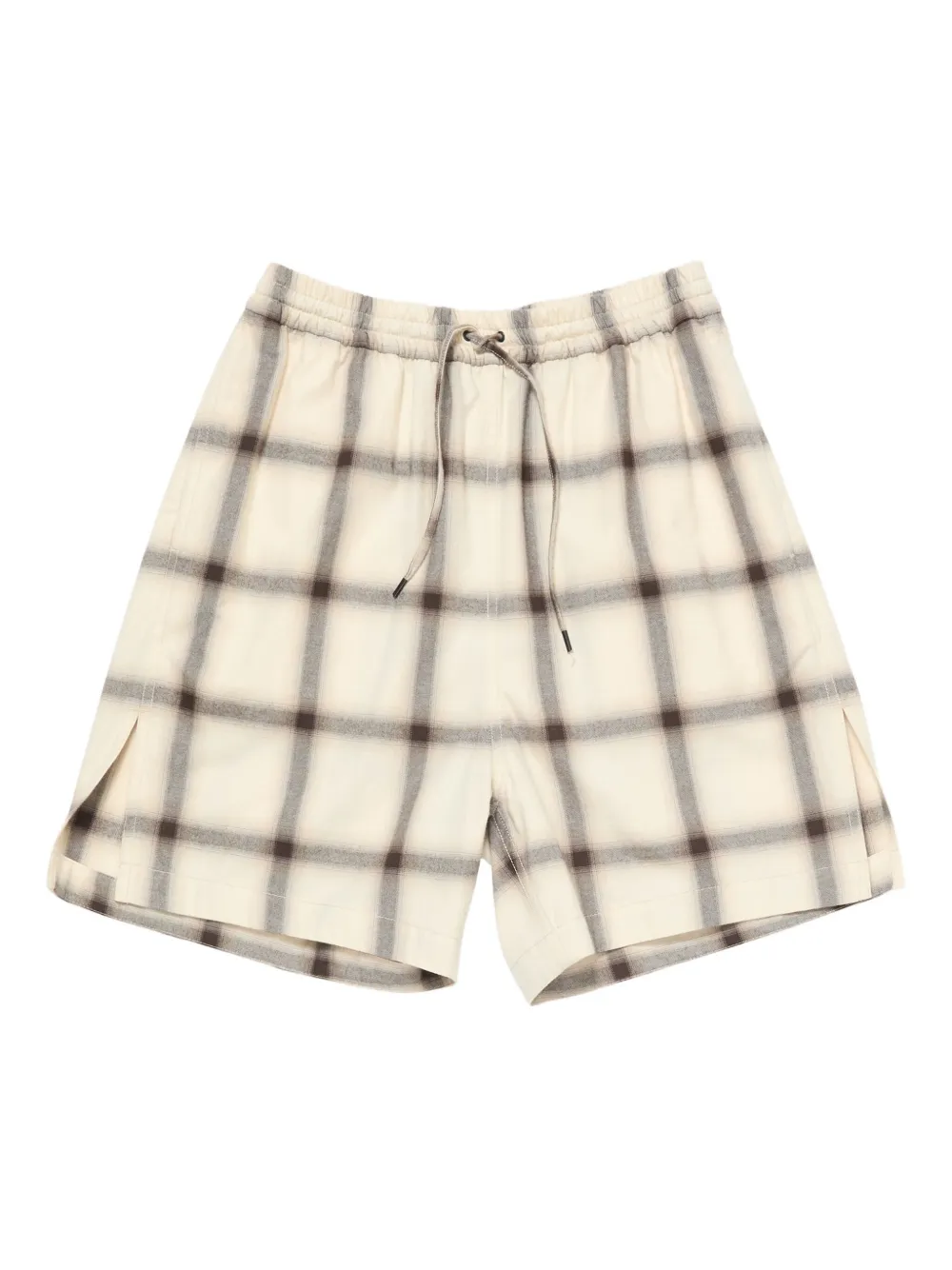 Acne Studios plaid drawstring-waist shorts Beige