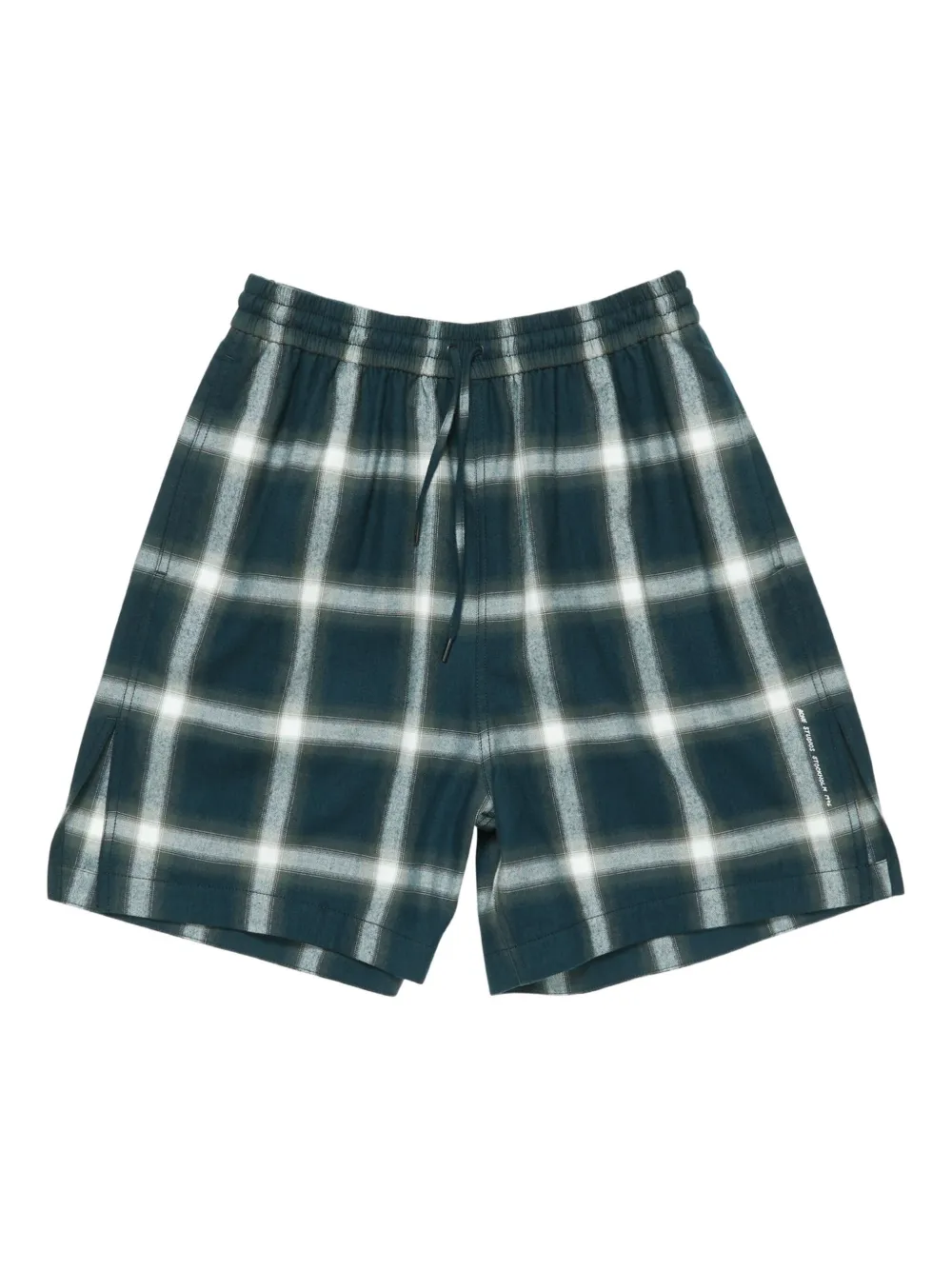 Acne Studios Geruite shorts met elastische taille Groen