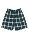 Acne Studios checked elastic-waist shorts - Green