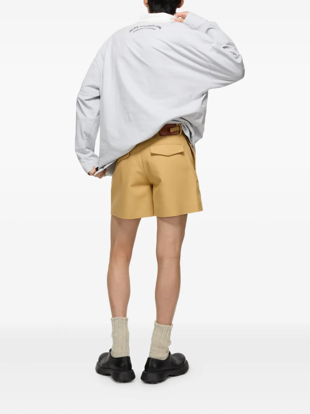 Acne Studios Shorts met logopatch Geel