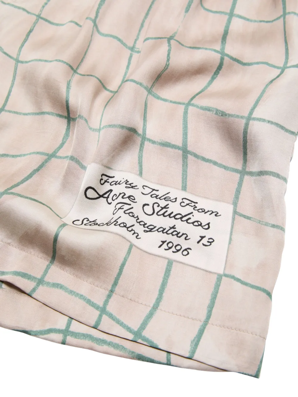 Acne Studios Check-pattern Shorts In Neutral