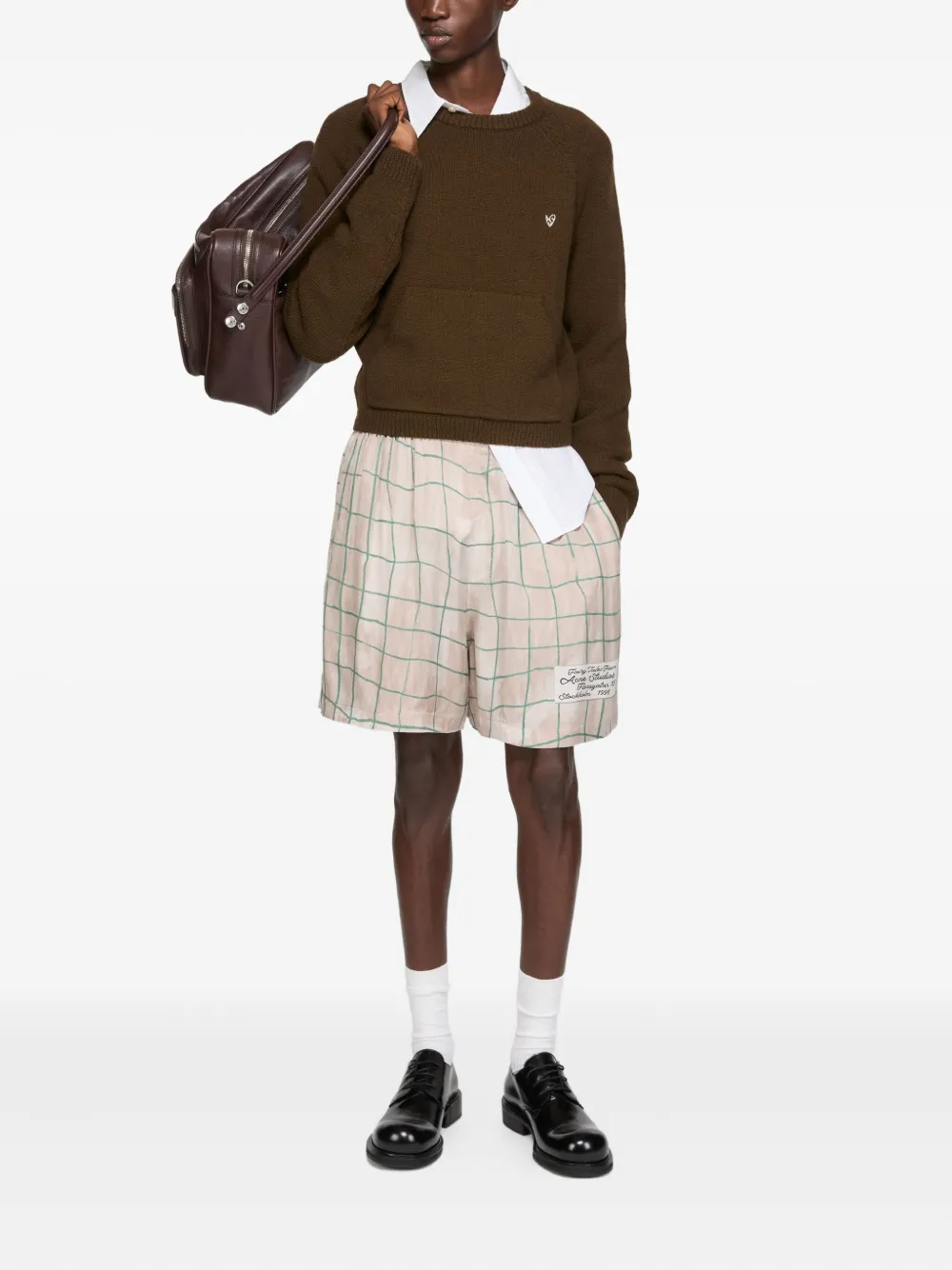 Acne Studios check-pattern shorts - Roze