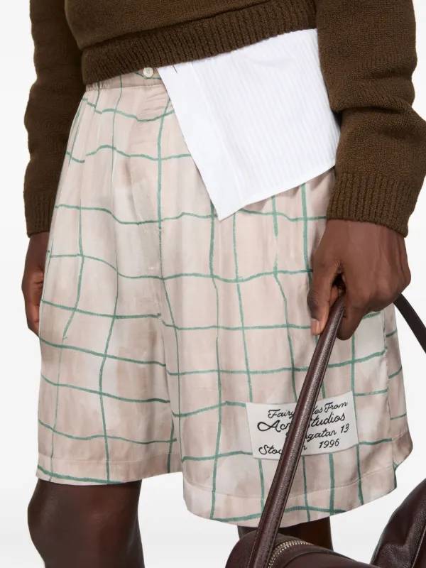 Acne Studios チェック ショートパンツ | ピンク | FARFETCH JP