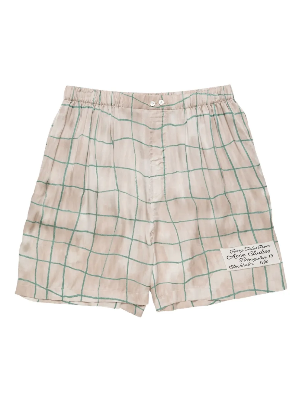 Acne Studios Check-pattern Shorts In Neutral