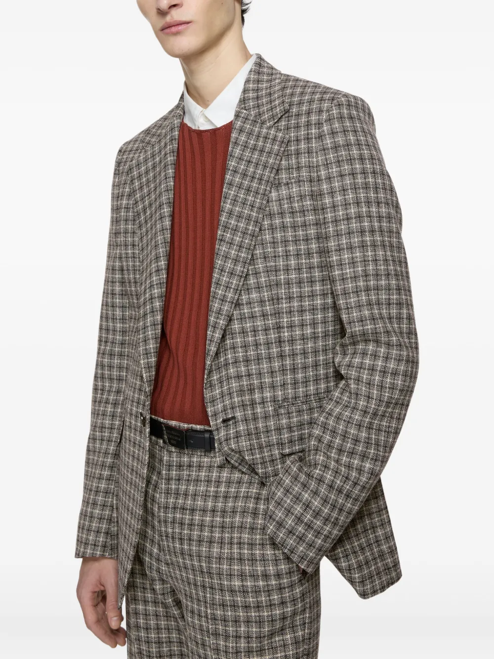 Acne Studios Geruite blazer Bruin