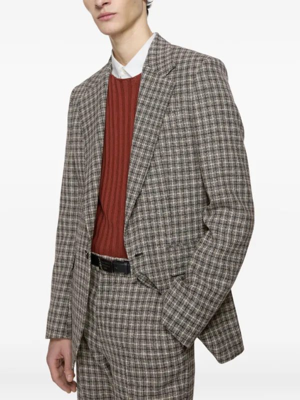 Acne Studios チェック ジャケット | ブラウン | FARFETCH JP